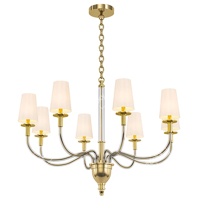 Vintage Brass Chandelier Luxe 3D model image 1