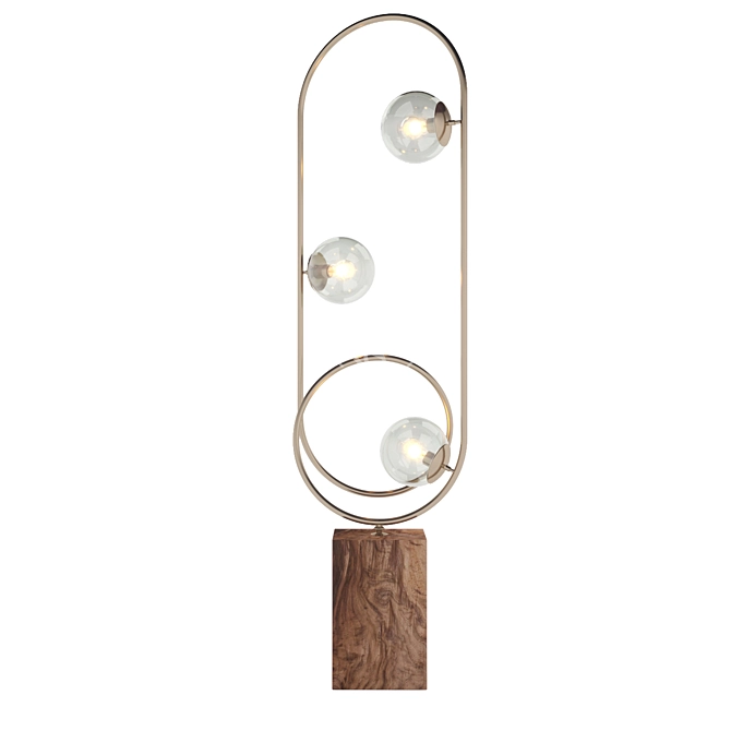 HERA Lambader: Stylish Iron and Glass Floor Lamp 3D model image 4