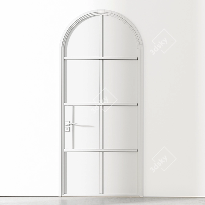 Stylish Arch Single Door 3D model image 4