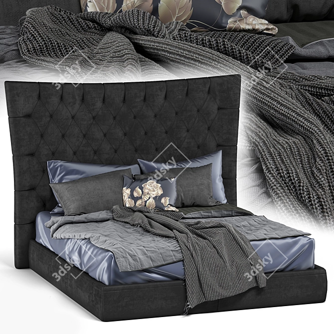 Elegant Chesterfield Bed: Classic Design 3D model image 3