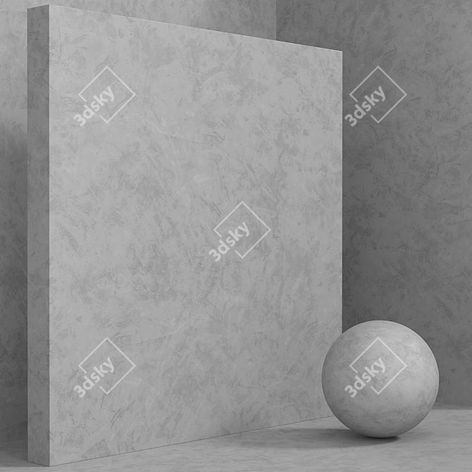 Seamless Concrete Plaster Set 3D model image 3