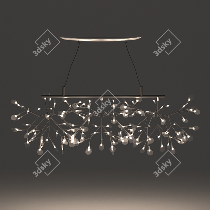 Sleek Crystal Pendant Lamp 3D model image 2