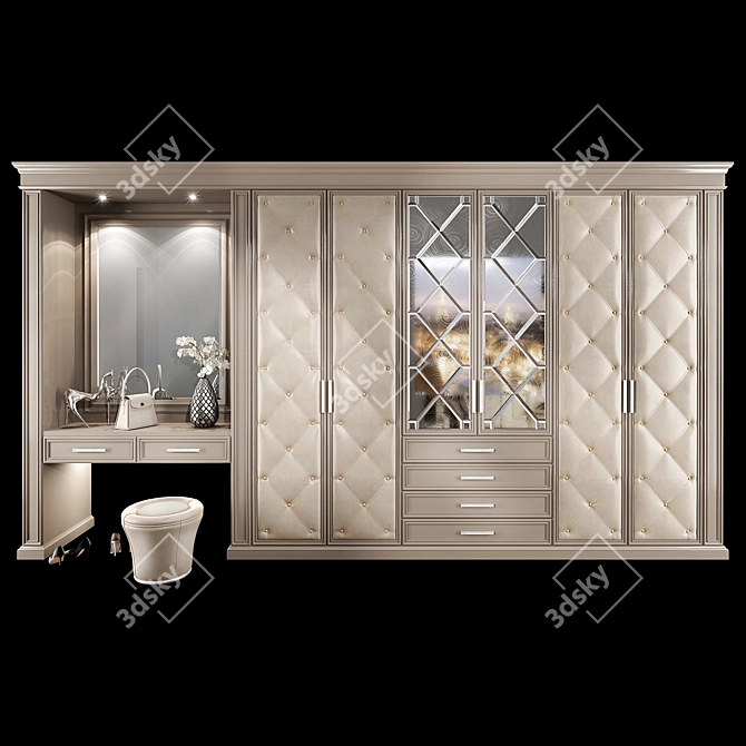 Modern Hallway Wardrobe Set 3D model image 1