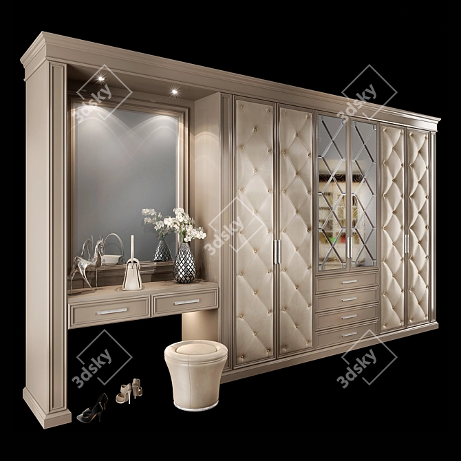 Modern Hallway Wardrobe Set 3D model image 2