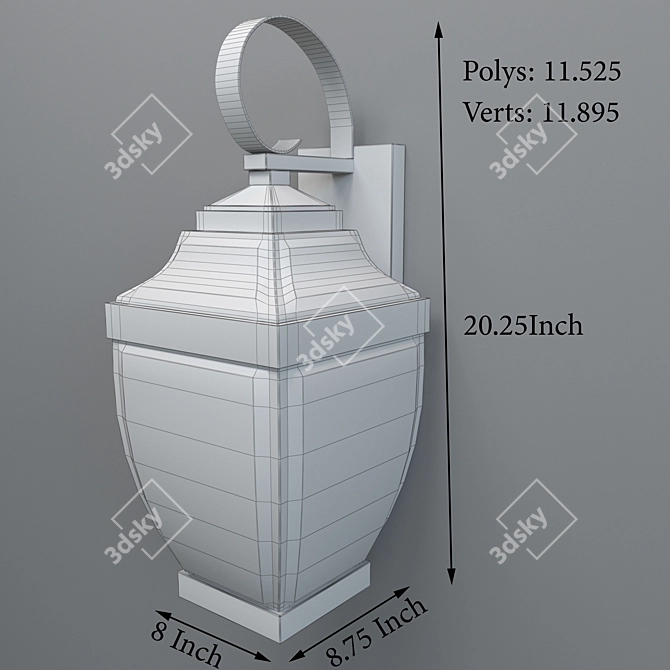 Bellevue Outdoor Wall Sconce: Modern Elegance 3D model image 2