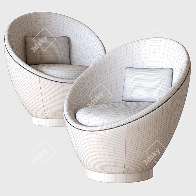 Elegant Aggi Armchair: Hamilton Conte 3D model image 3