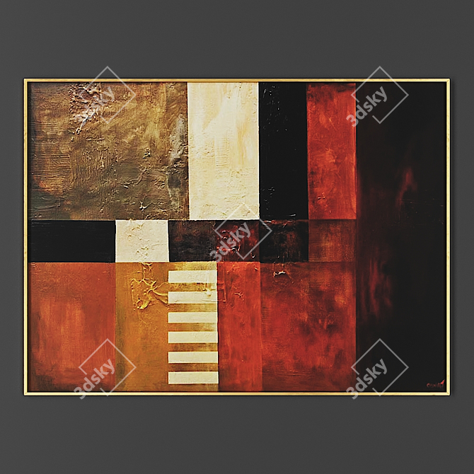 Elegant Framed Artwork 3D model image 1