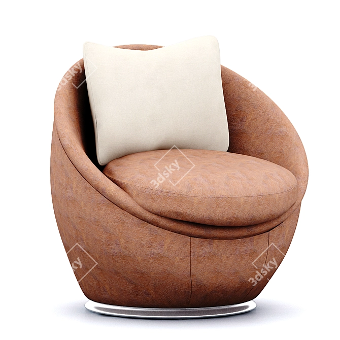 Modern Oval Nest Bergere 3D model image 1