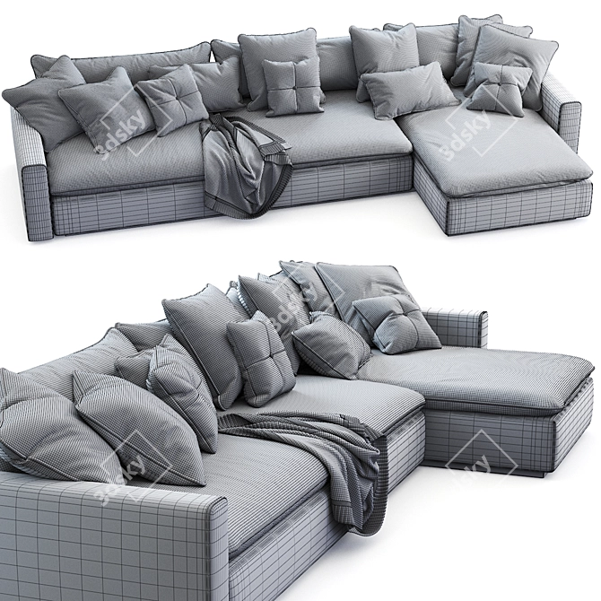 Contemporary Indera Sofa: The Perfect Weekend Retreat 3D model image 4