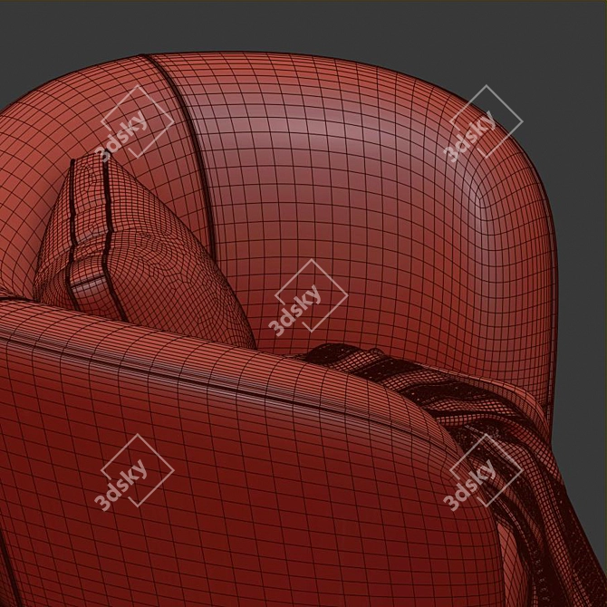 PBR Configured Leather Armchair 3D model image 2