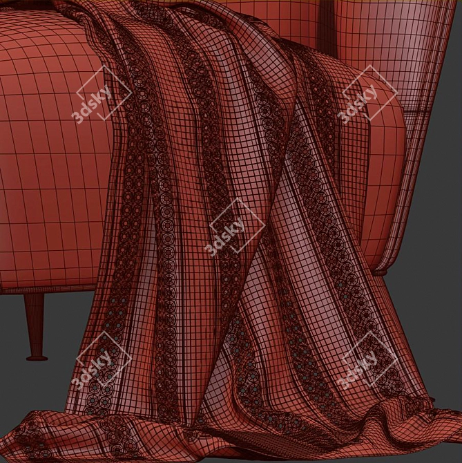 PBR Configured Leather Armchair 3D model image 3