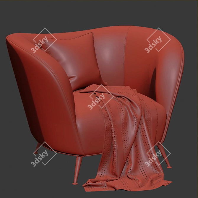 PBR Configured Leather Armchair 3D model image 4