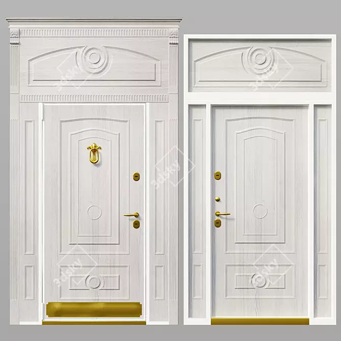Modern Thermowood Doors 3D model image 1