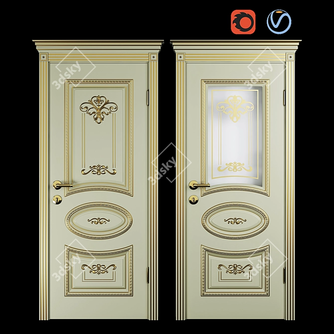 Elegant Aria_R Doors 3D model image 1