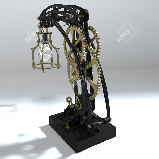 Rare Steampunk Decor Lamp 3D model image 2