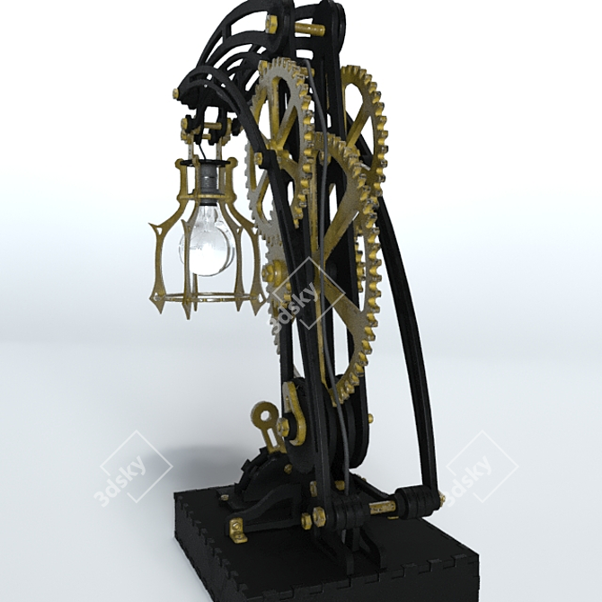 Rare Steampunk Decor Lamp 3D model image 3