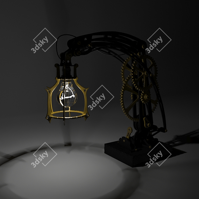 Rare Steampunk Decor Lamp 3D model image 4