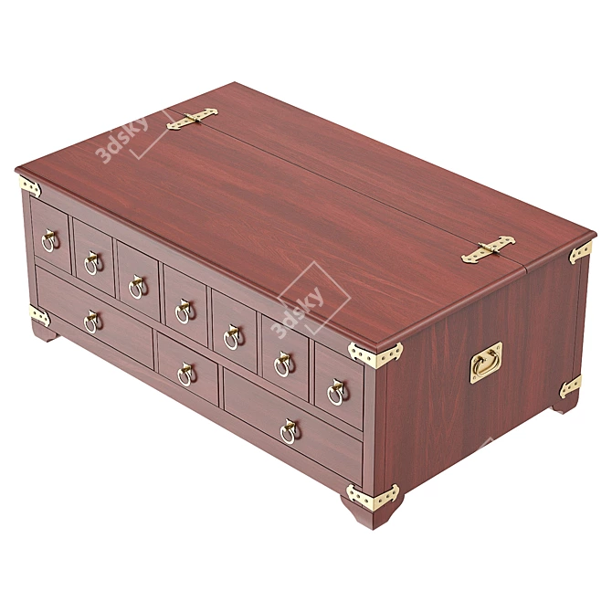 Friends Apothecary Coffee Table: Vintage Charm & Functional Storage 3D model image 2