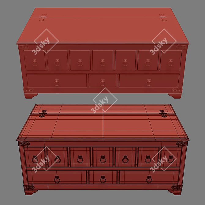 Friends Apothecary Coffee Table: Vintage Charm & Functional Storage 3D model image 4