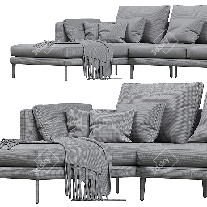 Paraiso Bonaldo Sofa: Stylish Comfort for Your Living Space 3D model image 4