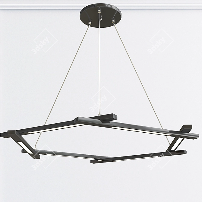 Sleek LED Metal Pendant Light 3D model image 4