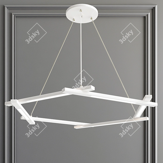 Sleek LED Metal Pendant Light 3D model image 5