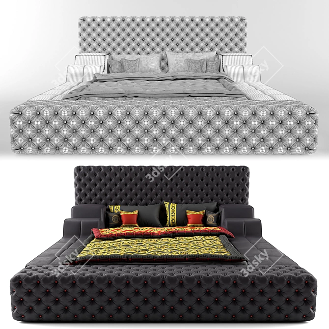 Versace Chester Bed - Luxury Elegance in Fine Detail 3D model image 5