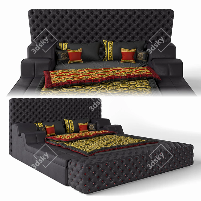 Versace Chester Bed - Luxury Elegance in Fine Detail 3D model image 6