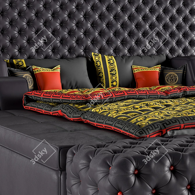 Versace Chester Bed - Luxury Elegance in Fine Detail 3D model image 8