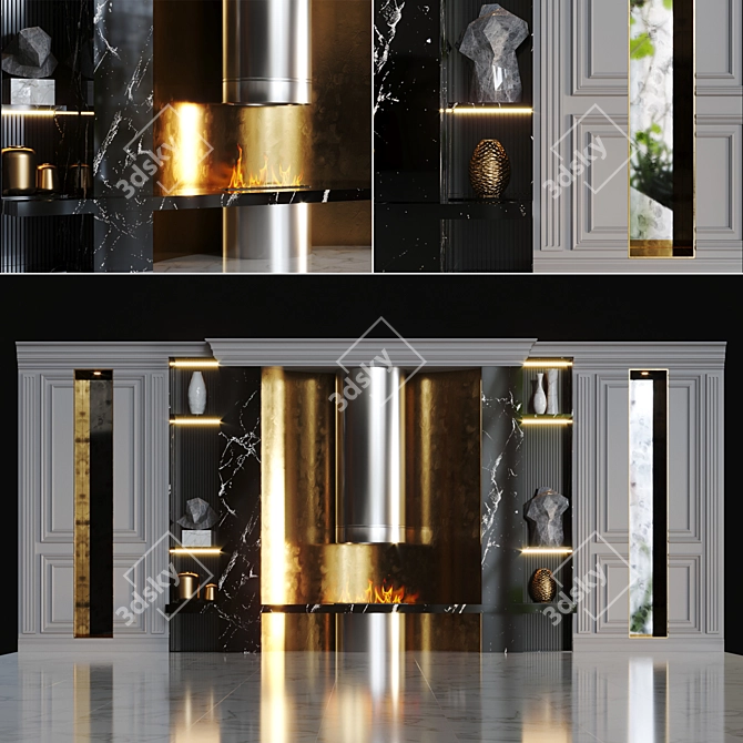Fireplace_2: Stylish and Functional Warmth 3D model image 1