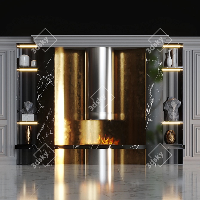 Fireplace_2: Stylish and Functional Warmth 3D model image 2