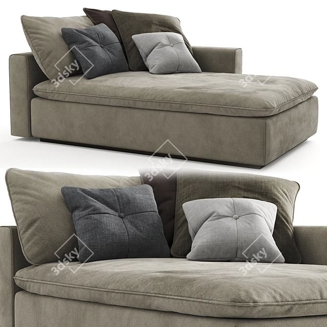 Indera Sofa in Sleek Design 3D model image 1