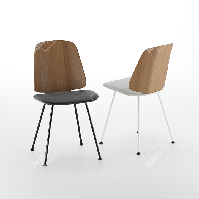 Modern Zanotta June Chairs 3D model image 1