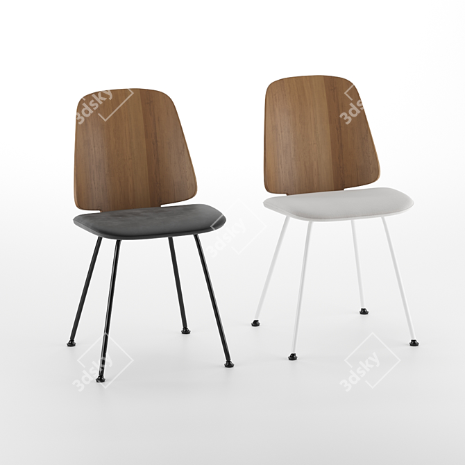 Modern Zanotta June Chairs 3D model image 2