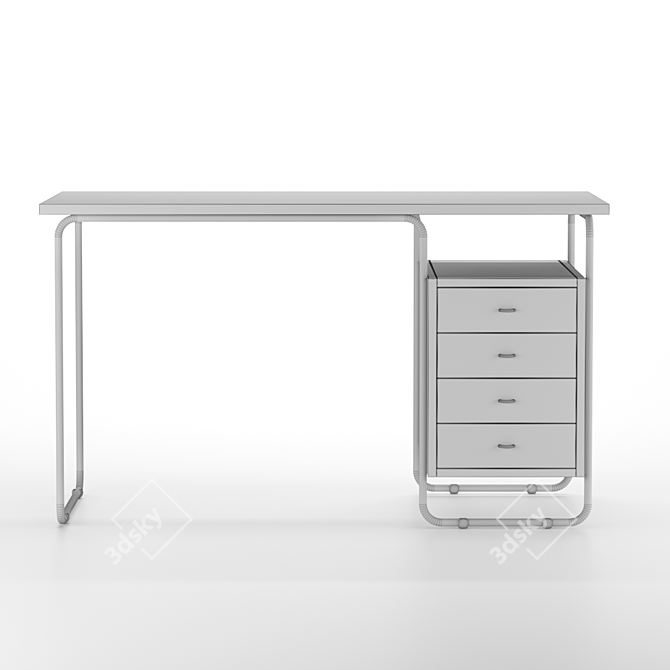Modern Minimalist Zanotta Desk 3D model image 2