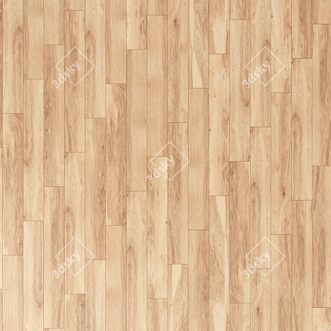 Vintage Hickory Parquet Flooring 3D model image 7