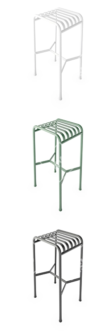 Contemporary Olive Bar Stool 3D model image 2