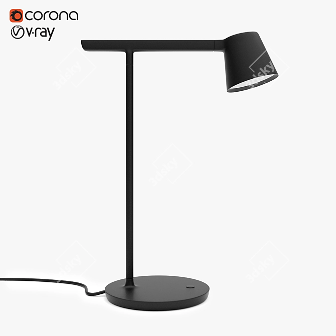 Sleek Muuto Tip Desk Lamp 3D model image 1