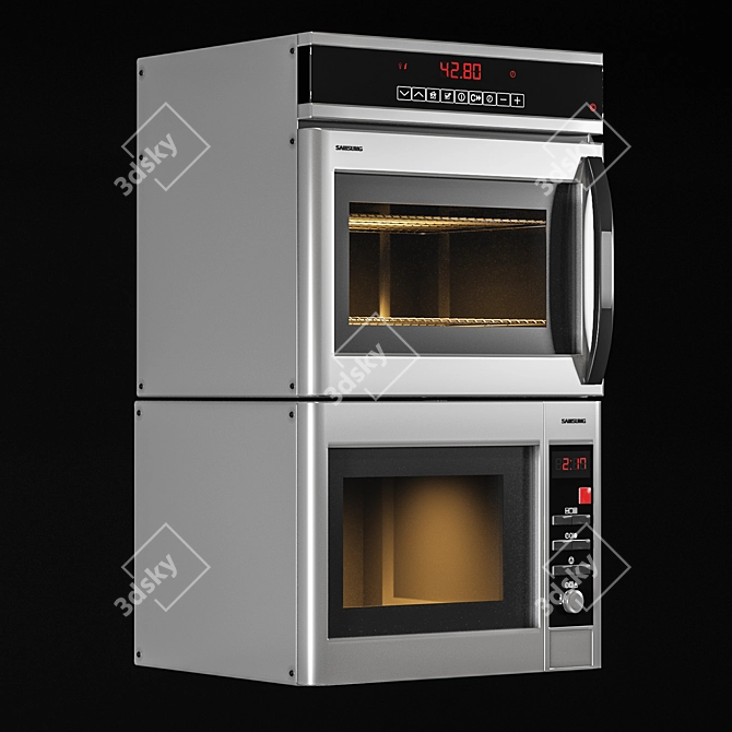 Sleek Kitchen Appliance Set 3D model image 3