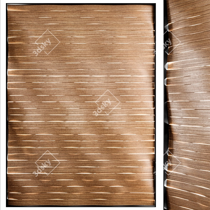 WaveLit Wood Wall Panel 3D model image 1