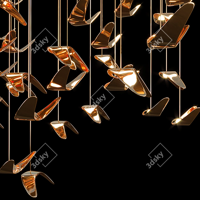 Graceful Butterfly Chandelier 3D model image 2