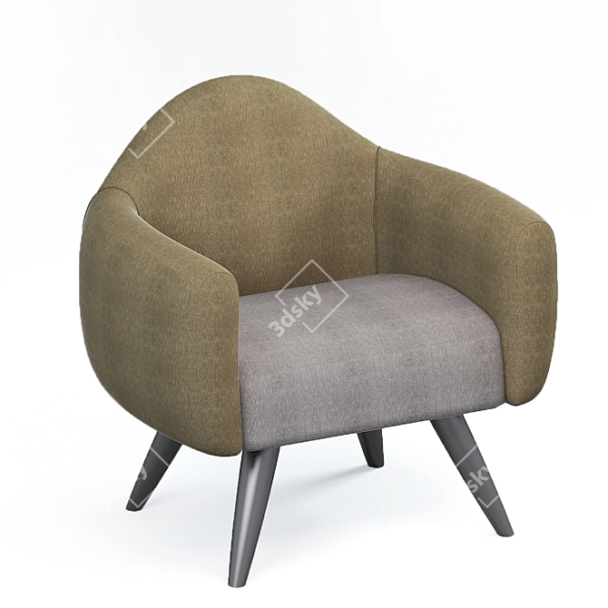 Sleek Modern Armchair 3D model image 1