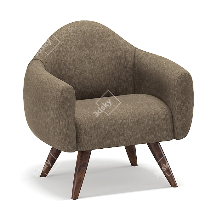 Sleek Modern Armchair 3D model image 5