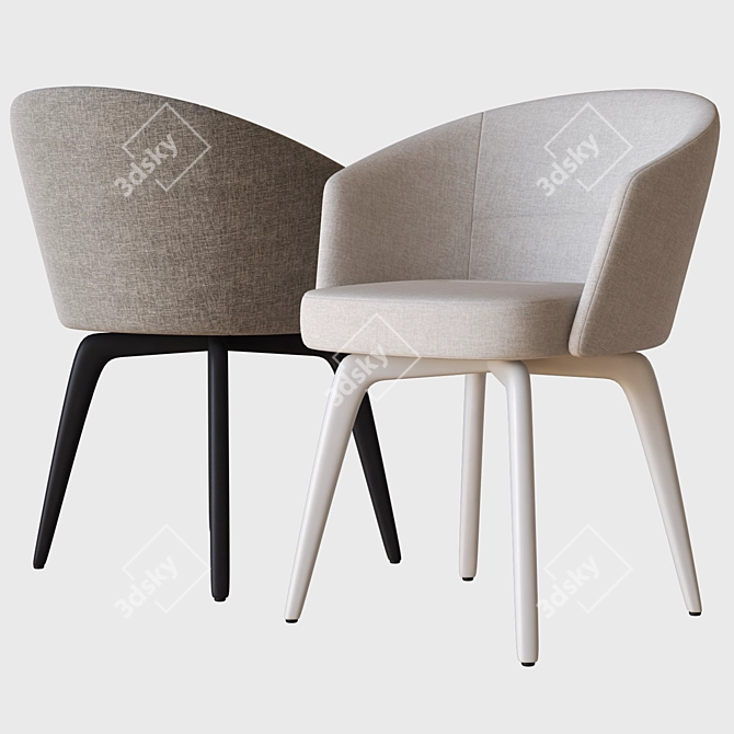 Elegant Amelie Minotti Dining Chair 3D model image 2