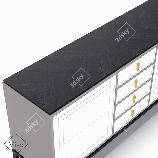 Mansouri XL Oak Chest of Drawers 3D model image 3