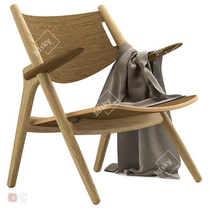 Carhansen CH28T Lounge Chair - Compact and Stylish 3D model image 1