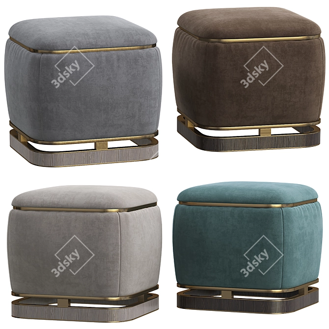 ASHI Frato Stool: Customizable Elegance 3D model image 1