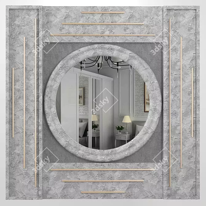 Square Wall Mirror 1200x1200mm 3D model image 1