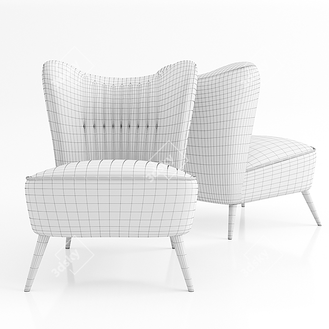 Elegant Fauteuil Cocktail Chair - Perfect for Cozy Nights 3D model image 3