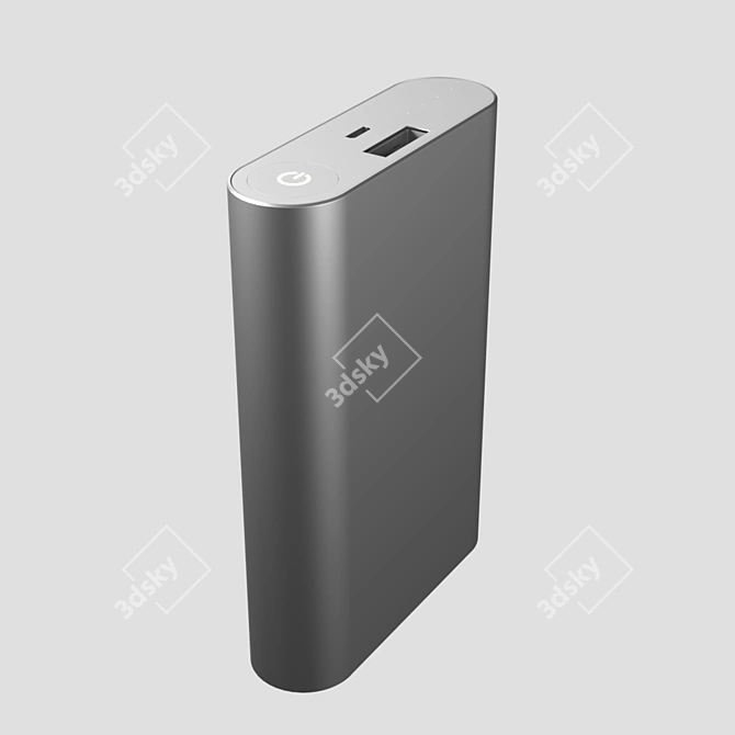 Xiaomi Mi Power Bank: 10000mAh Silver 3D model image 1